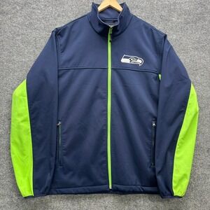 Seattle Seahawks NFL Jacket Men's Size XL Navy Green Full Zip Athletic Coat